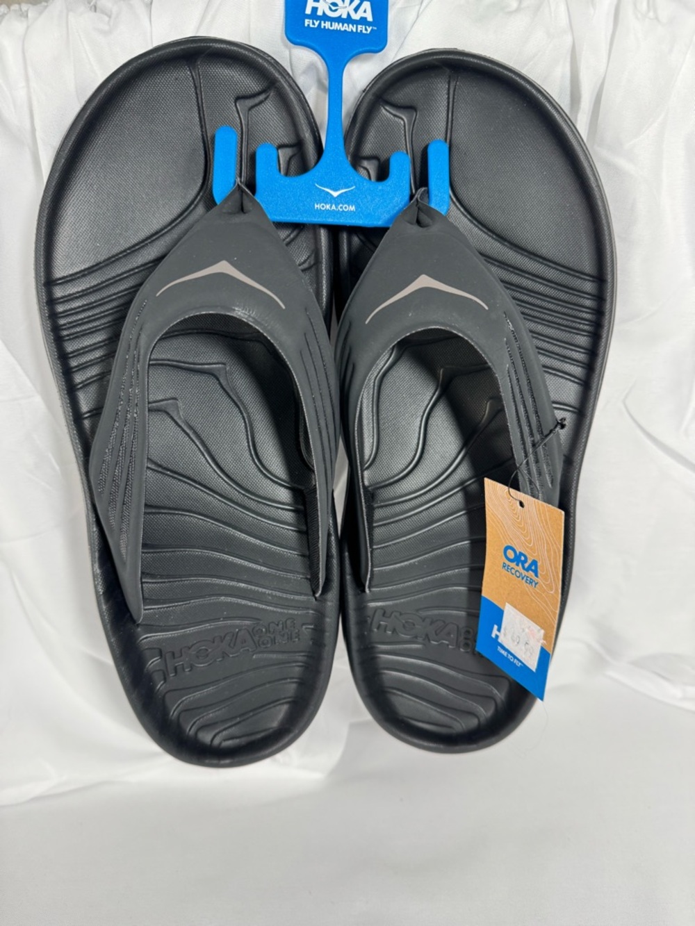 Hoka Black ORA Recovery Flip Sandals